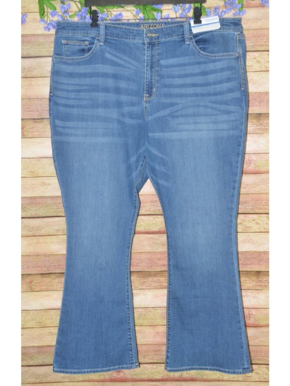 NWT Arizona Jeans Size 23 Short Classic Mid-Rise Bootcut Stretch Denim Curvy Com